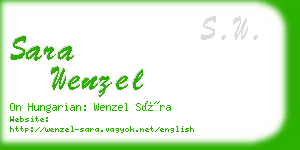 sara wenzel business card